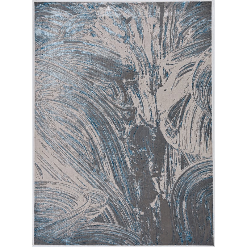Silver Orchid Monel Ocean Blues Contemporary Rug - 3'3" x 4'11"