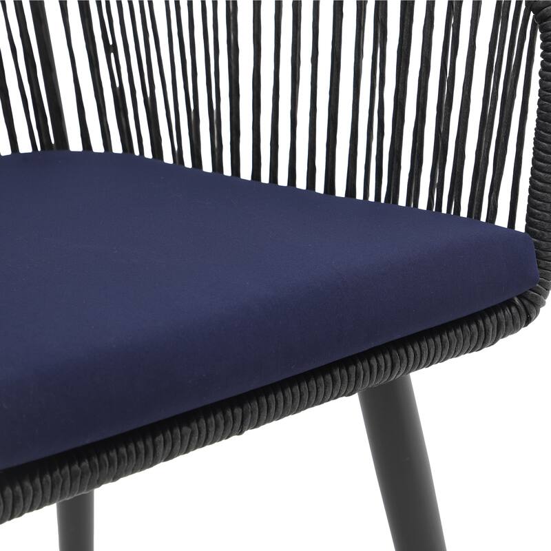 Patio Wicker Cushioned Dining Chairs (Set of 2)