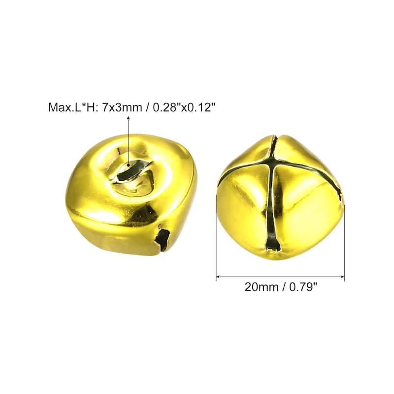 Jingle Bells, 20mm 12pcs Small Bells for Crafts DIY Christmas, Gold Tone - 20mmx20mm - Gold Tone