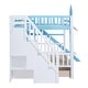 preview thumbnail 16 of 14, Impression & Castle Style Full over Full Bunk Bed with 2 Drawers 3 Shelves and Slide, Sturdy construction & Extra Fun, Blue