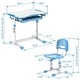 preview thumbnail 7 of 5, Mount-It! Height Adjustable Kid's Desk Set with Chair Blue