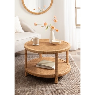 Kate and Laurel Rafina Rattan Round Coffee Table - 28x28x18 - Bed Bath ...