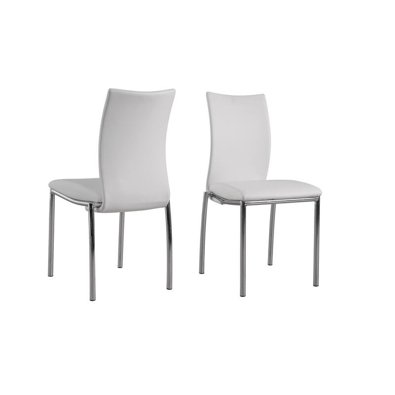 Contempory Modern Faux Leatheratte Side Chair In White, Set of 4 - White