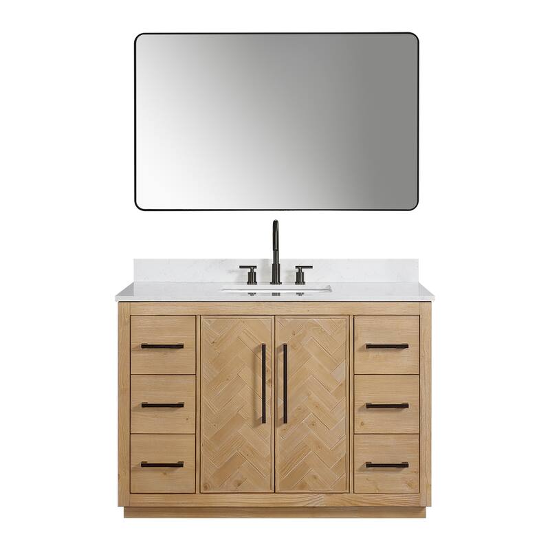 Altair Bellavia Bath Vanity in Weathered Fir with Mirror