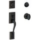 preview thumbnail 7 of 6, Schlage Double Cylinder Addison Handleset with Siena Interior Knob Aged Bronze