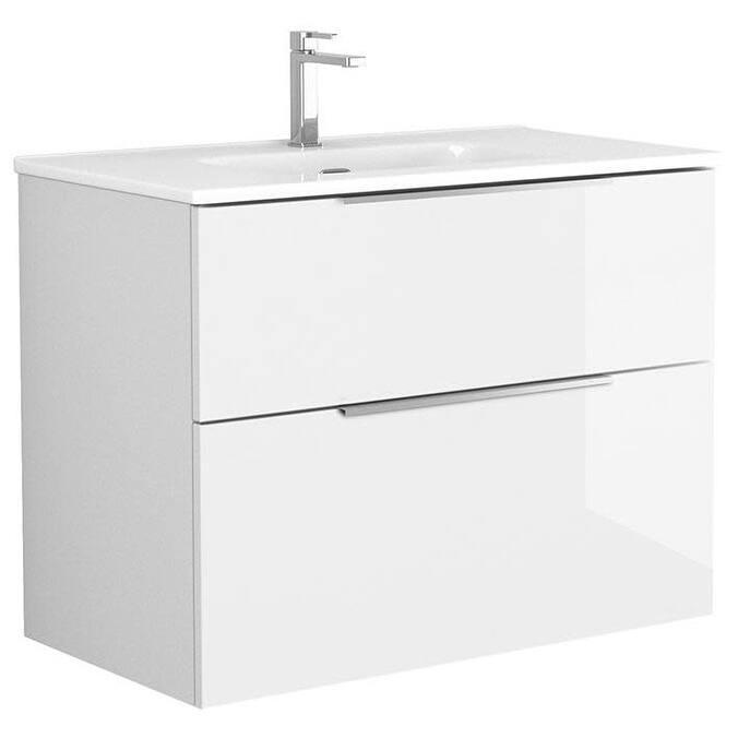 WS Bath Collections Dalia C80 Dalia 32" Wall Mounted Single Basin - Glossy White