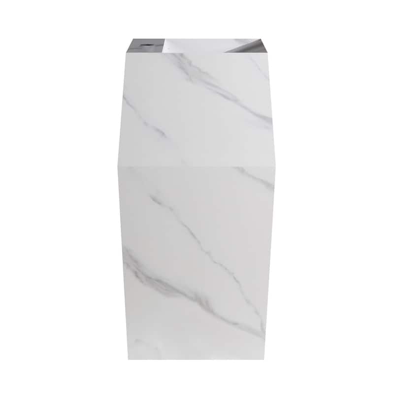 Fine Fixtures Canyon Collection, Elegant Square Shaped Pedestal Sink, - N/A