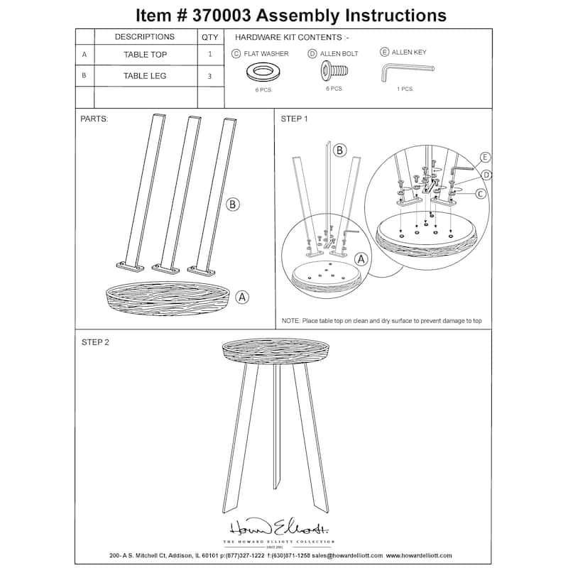 Myla Drink Table - 25H x 16D x 16W