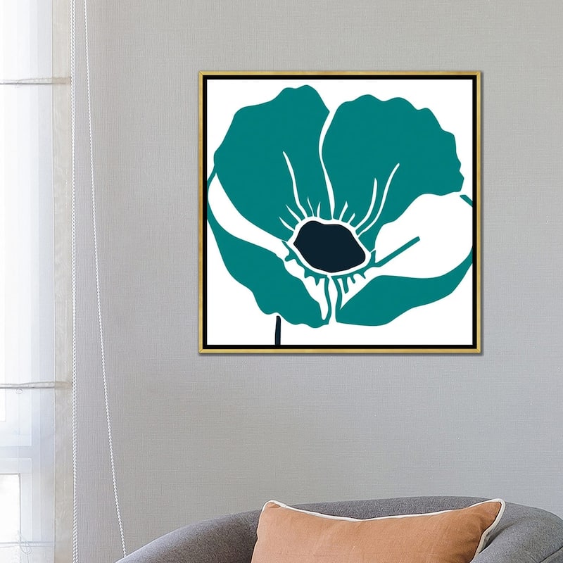 iCanvas "Pop Art Floral V" by Wild Apple Portfolio Framed Canvas Print