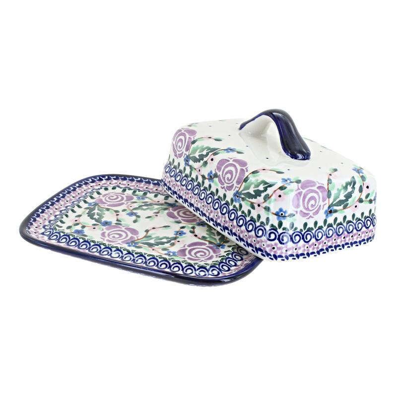 Blue Rose Polish Pottery 708 Millena Square Butter Dish