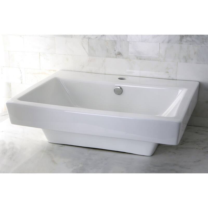 Kingston Brass Plaza 23-3/4" Rectangular Vitreous China Vessel Sink