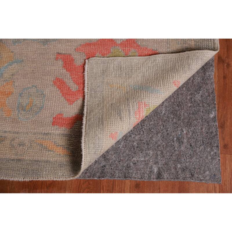 Hand Knotted Oriental 100% Wool Carpet Transitional All-Over Greys & Charcoal Oushak Area Rug - 13' 0'' X 9' 9''