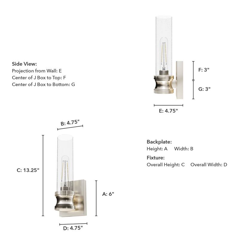 Hunter Lenlock 1 Light Wall Sconce - Glam, Contemporary - Damp Rated!