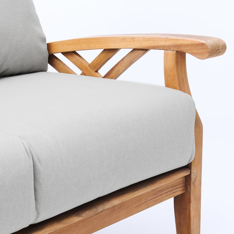 Cambridge Casual Carmel Teak Patio Loveseat with Cushion
