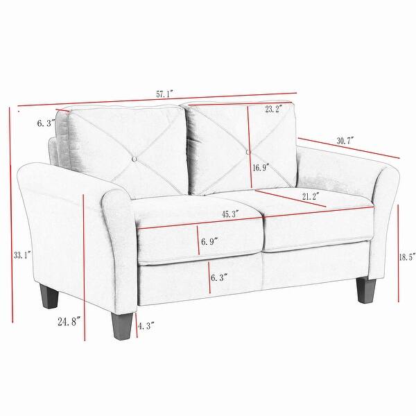 57in Morden Fabric upholstered Loveseat Sofa Bed Bath & Beyond