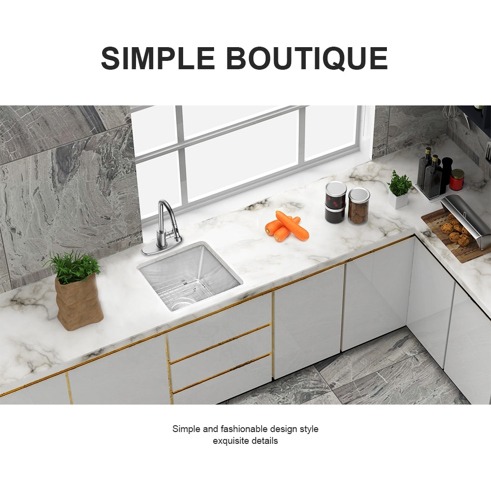 Undermount Deep Single Bowl 16 Gauge Stainless Steel Kitchen Sink