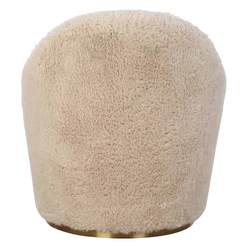 Solid Contemporary Swivel Chair - 33" - Beige