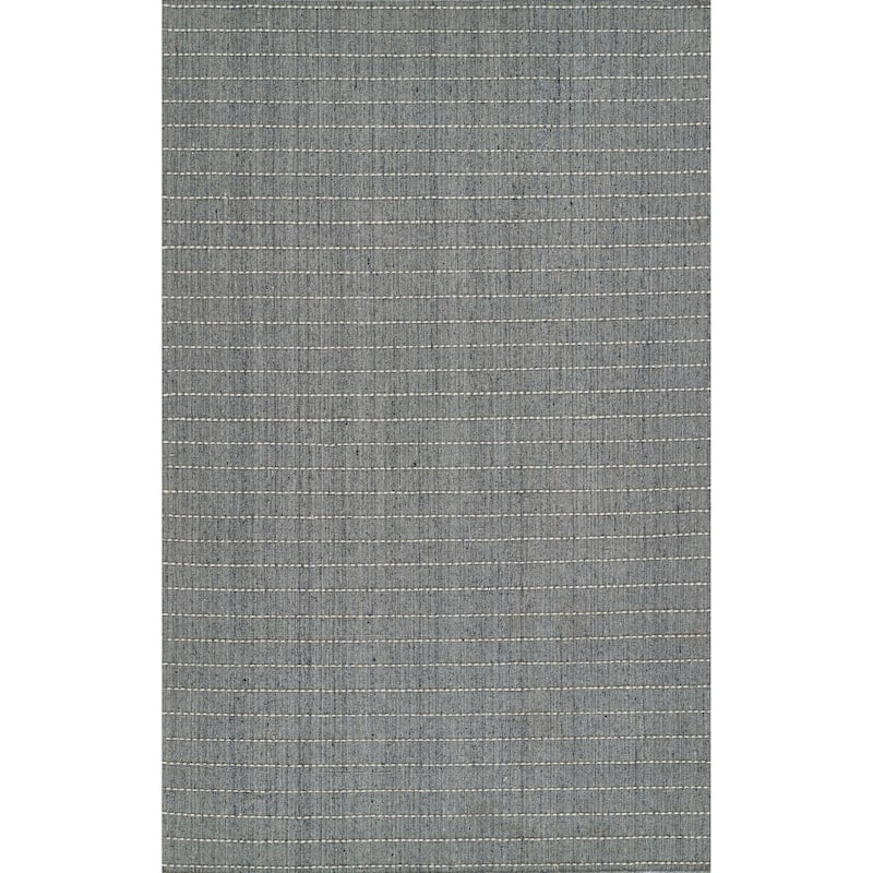 Momeni Oliver Hand Loomed Wool Blended Striped Area Rug - 8' X 10' - Grey Blue