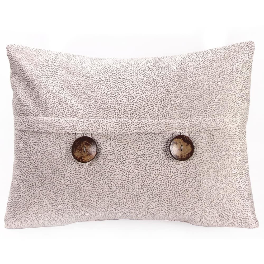 20" x 14" Solid Reversible Indoor Lumbar Throw Pillow with Buttons