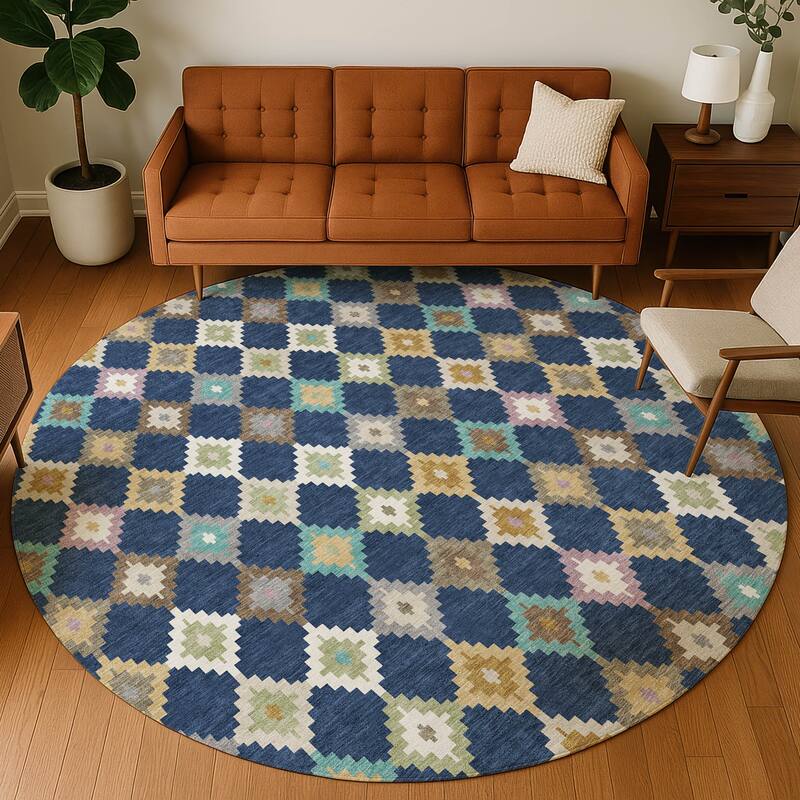Machine Washable Indoor/ Outdoor Global Ahmet Chantille Rug