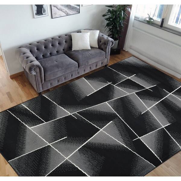 HR Square Pattern Area Rug Box Pattern Modern Carpet Comfy shed Free Stain Resistant Bed Bath