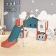preview thumbnail 19 of 25, Kids Slide Playset Structure, Freestanding Castle Climber with Slide and Basketball Hoop, Toy Storage Organizer Red