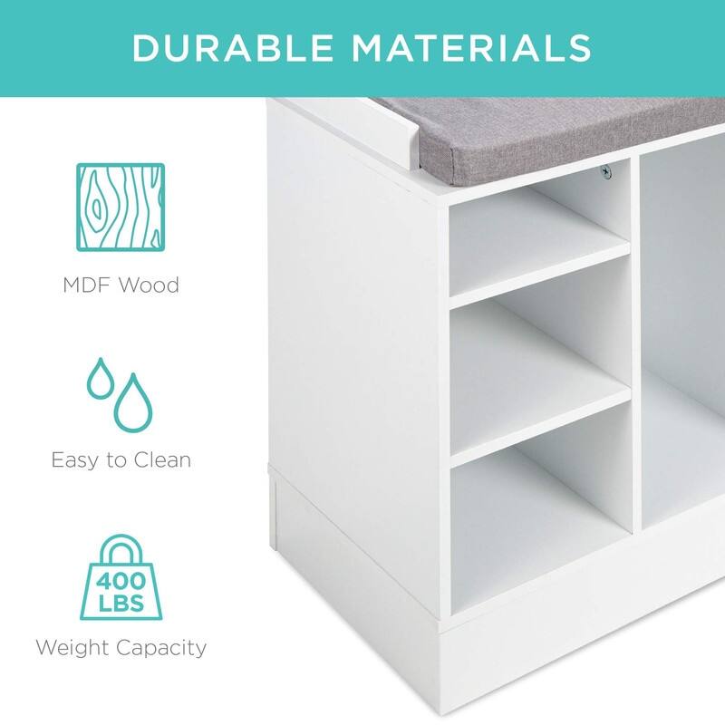 Shoe Rack Bench - 11.75"D x 46"W x 21.5"H
