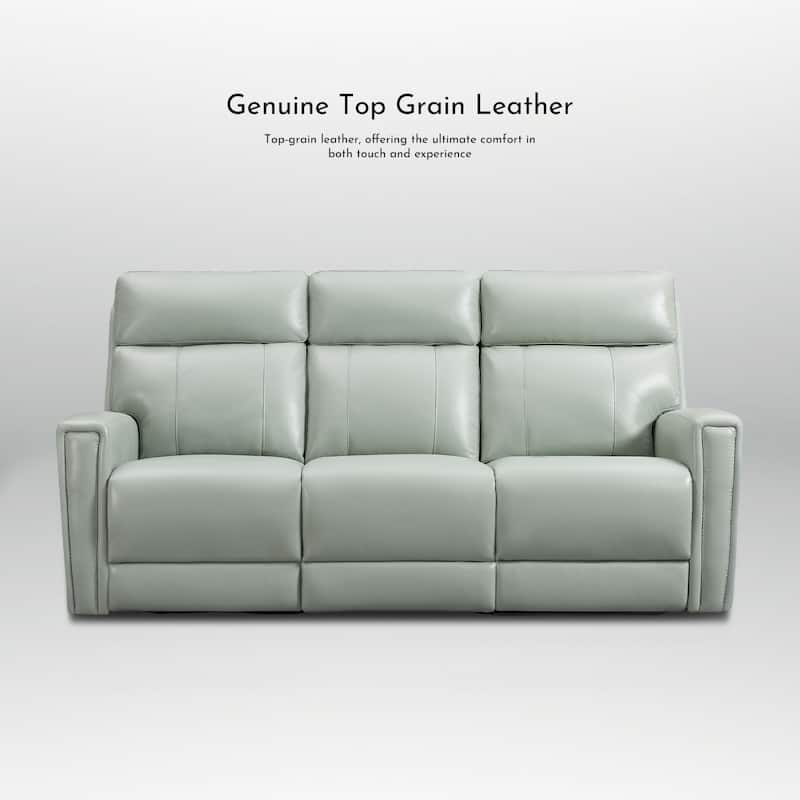 81.5'' Genuine Leather Zero Gravity Power Recliner Sofa with Power Headrest, USB&USB-C Port