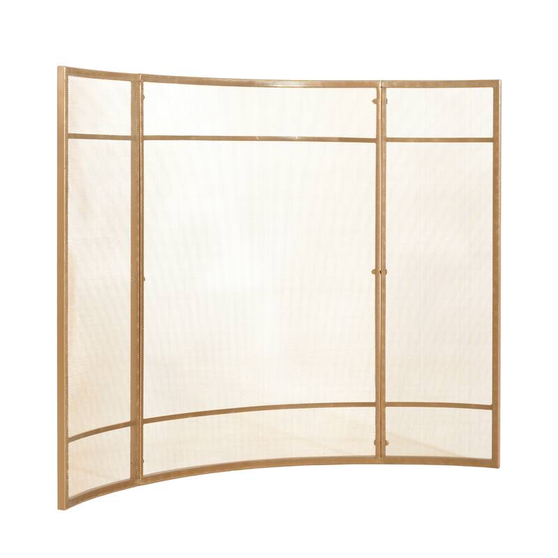 Christopher Knight Home - Regina Modern Iron Fireplace Screen with Curved Arc Design