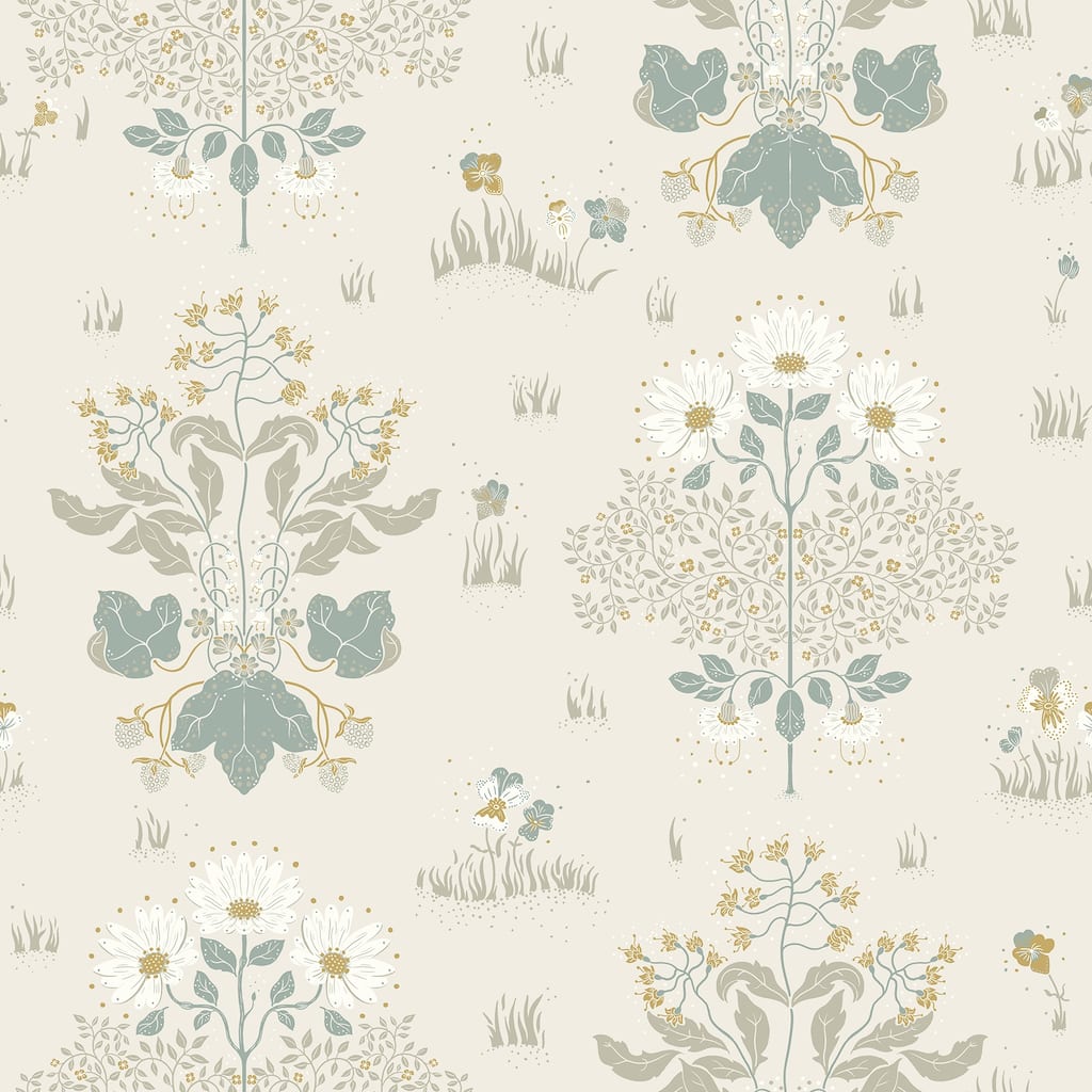 A-Street Prints Elda Light Blue Delicate Daisies Wallpaper