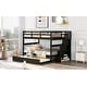 preview thumbnail 3 of 25, Full Over Full Solid Wood Bunk Bed with Twin Trundle, Stairs, Handrails, and Storage Racks for Space-Saving