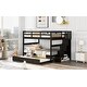 preview thumbnail 4 of 13, Stairway Full-over-Full Bunk Bed with Twin size Trundle and Guard Rail, Espresso