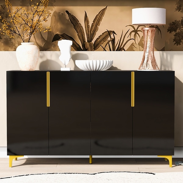 家具 sweetback Glossy Finish Light Luxury Storage Cabinet - Bed Bath & Beyond