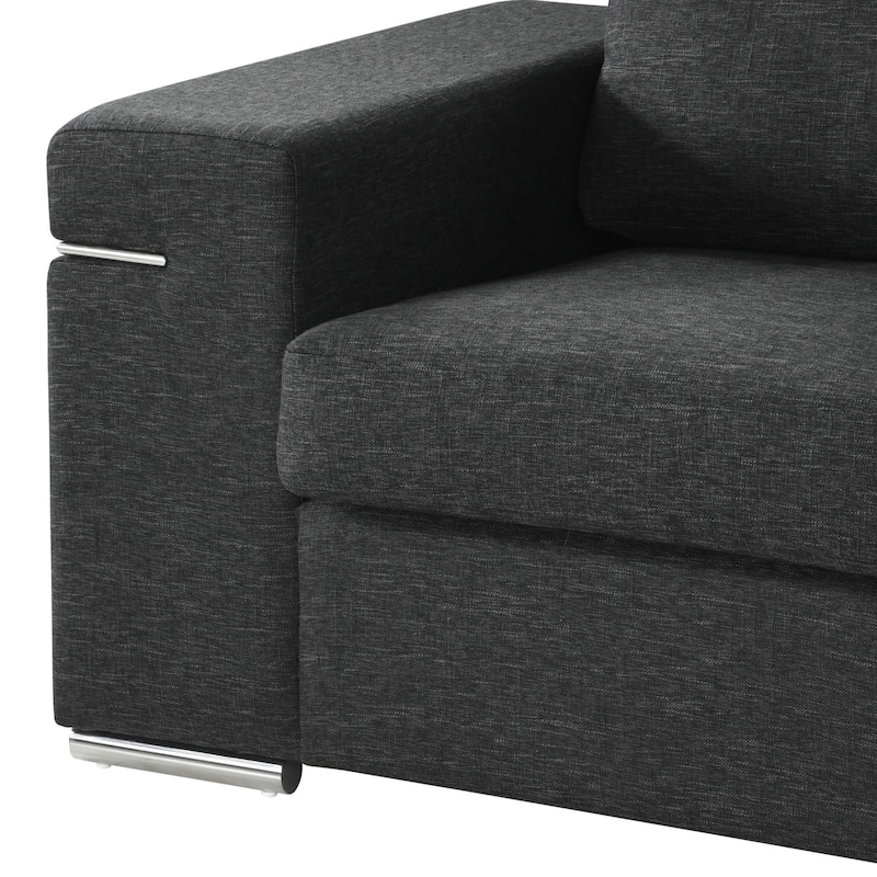 Gianna Black Linen Fabric Arm Chair