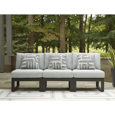 Signature Design by Ashley Beachloft Black/Gray 3-Piece Outdoor Sectional - 60" W x 60" D x 32" H
