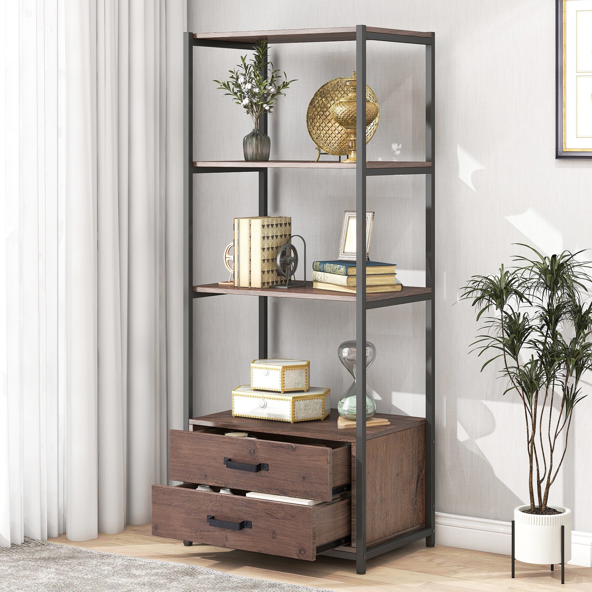 https://ak1.ostkcdn.com/images/products/is/images/direct/9619d22883ac81b406a6223fb11b7bf68c5b6c5e/Home-Office-4-Tier-Bookshelf%2C-Standing-Shelf-Unit-Storage-Organizer-with-4-Open-Storage-Shelves-and-2-Drawers.jpg