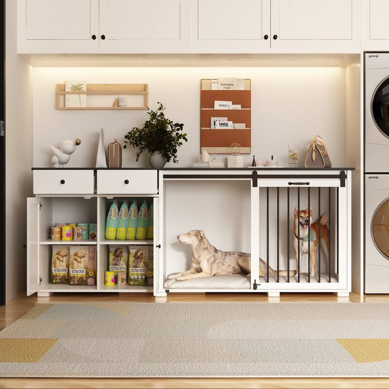 Dual-Drawer Cabinet Pet Sanctuary Contemporary Home Storage Solution