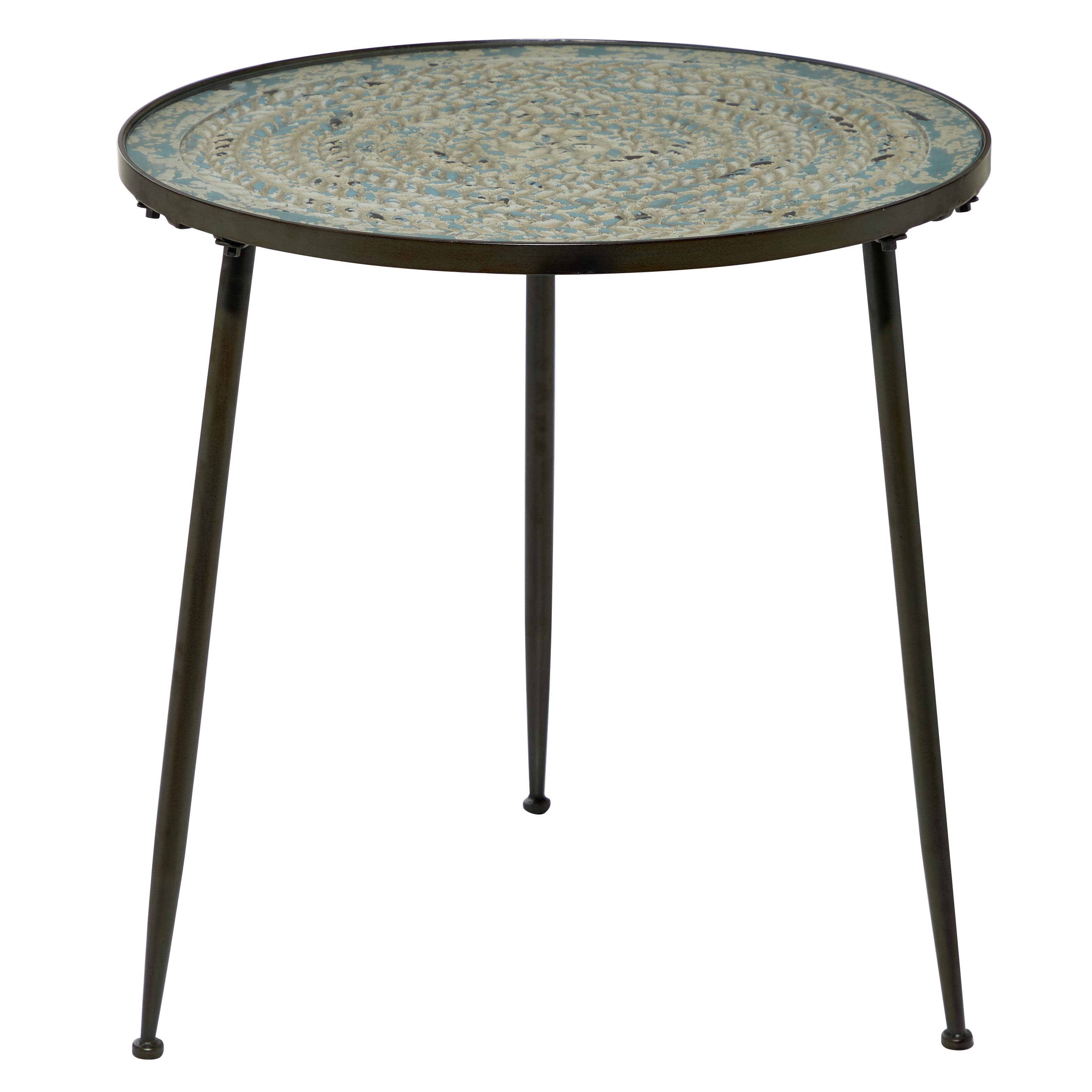 Roche River Decor - Metal Accent Table - Black