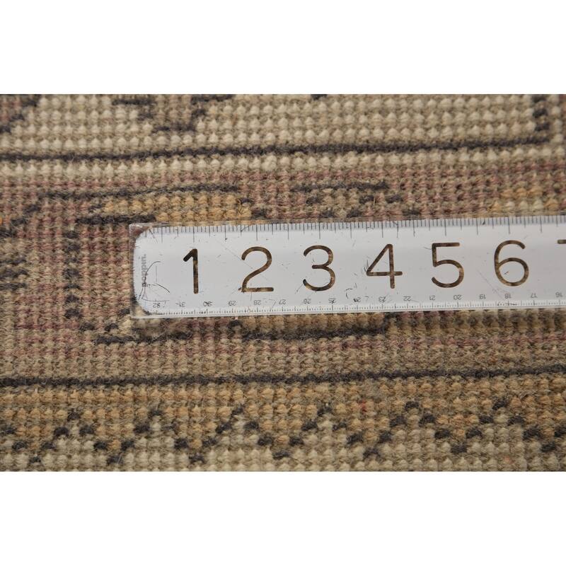 Brown Transitional Oushak Indian Area Rug Handmade Wool Carpet - 9'2"x 11'8"