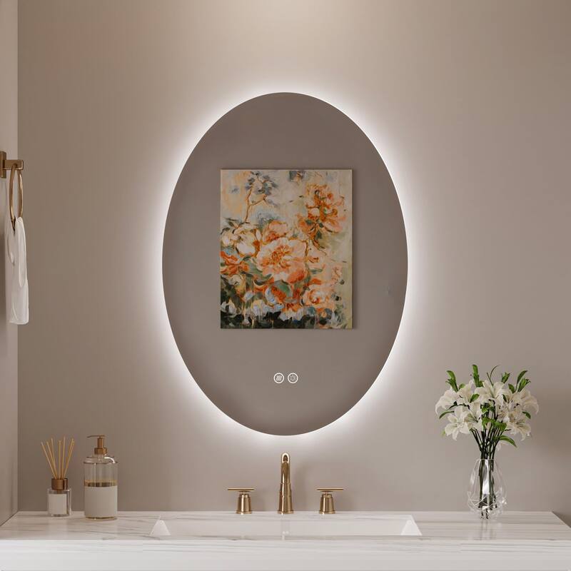 Oval LED Anti-fog Wall Bathroom Vanity Mirror