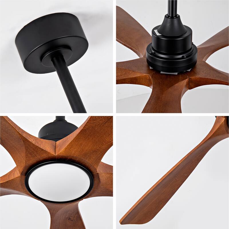 52" Ceiling Fans with Lights and Remote, Noiseless Reversible DC Motor