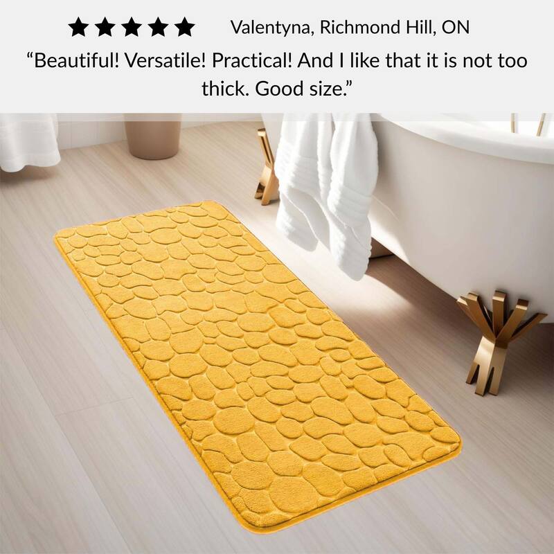 Memory Foam Runner Bath Mat Pebble Design 48x18