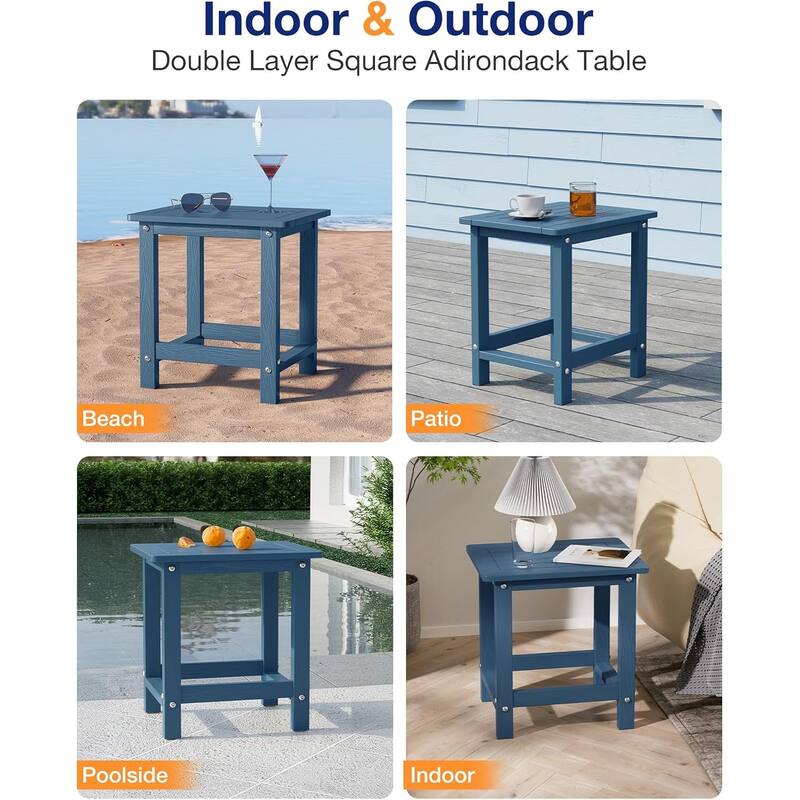 WINSOON HIPS All Weather Outside Table Adirondack Side Table