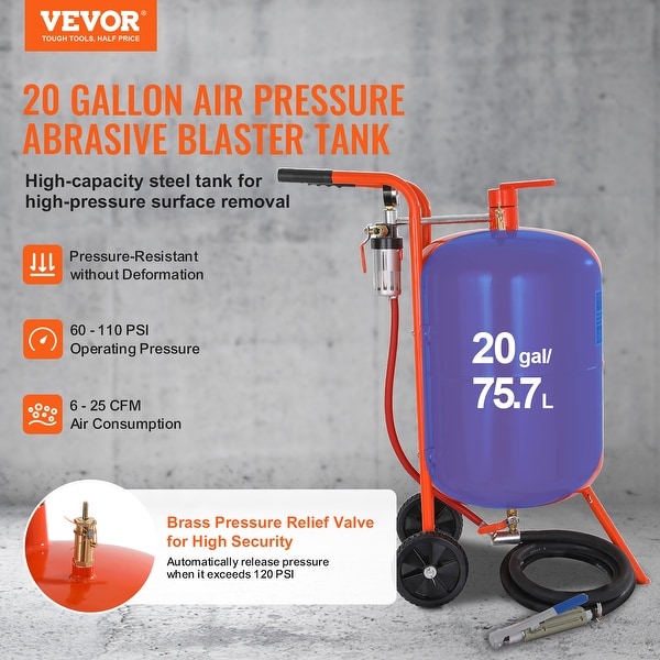 VEVOR Sand Blaster Portable Abrasive Blasting Tank, Air Sand