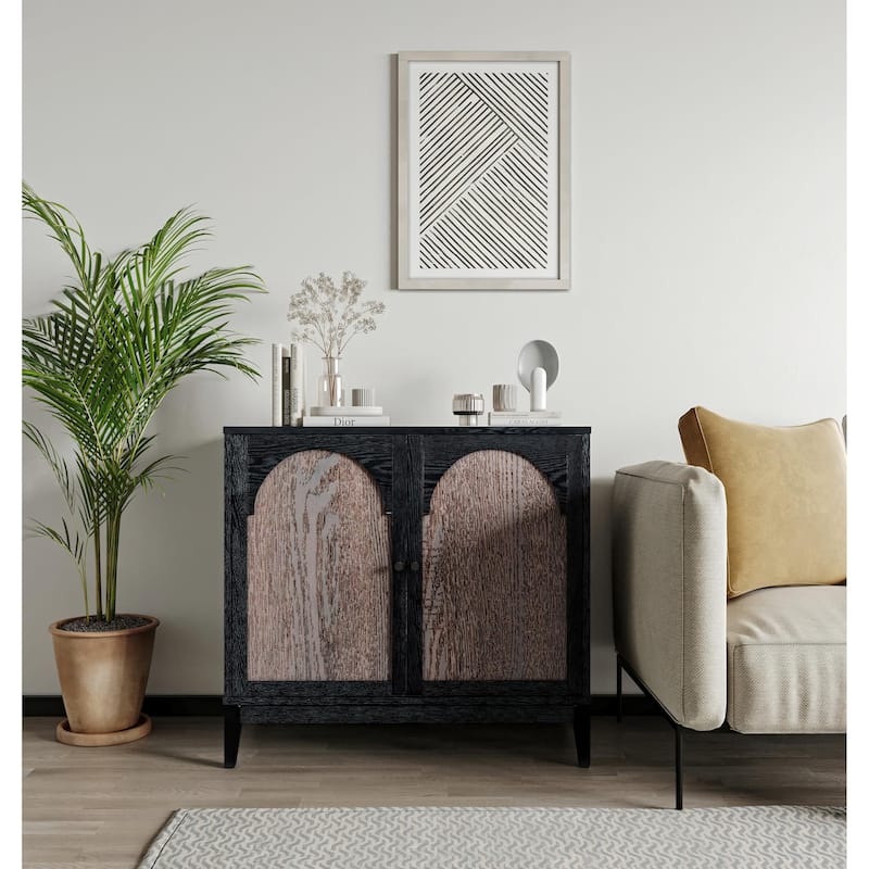 Sango Arch 2 Door Cabinet - Black, Stylish and Functional Storage