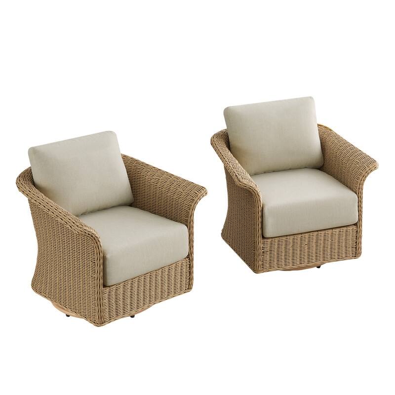 Spruce & Spring Patio Fruniture Outdoor Swivel Chair and Side Table