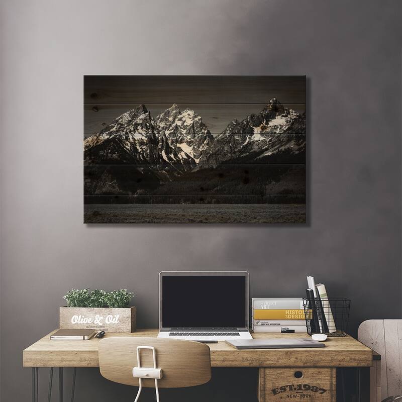 Grand Teton XI Print On Wood by Ansel Adams - Multi-Color