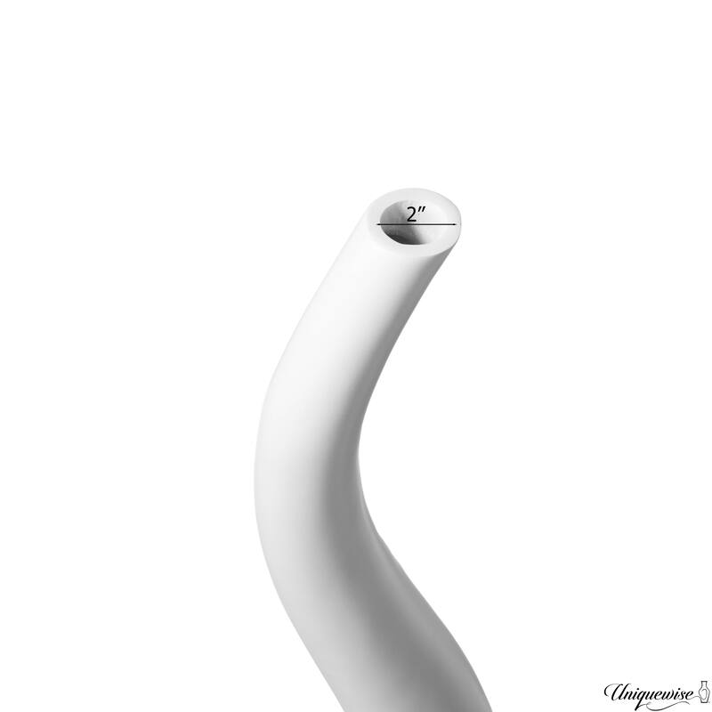 Tall Ceramic White Animal Horn Floor Vase Elegant for Entryway Dining Living Room Decor Statement Piece with Distinctive Antler