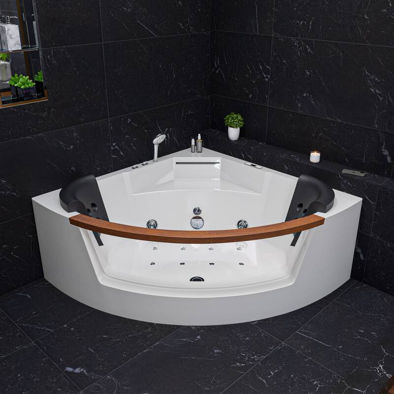 EAGO AM197ETL 5 ft Clear Rounded Corner Acrylic Whirlpool Bathtub for Two
