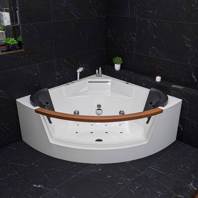 EAGO AM197ETL 5 ft Clear Rounded Corner Acrylic Whirlpool Bathtub for Two